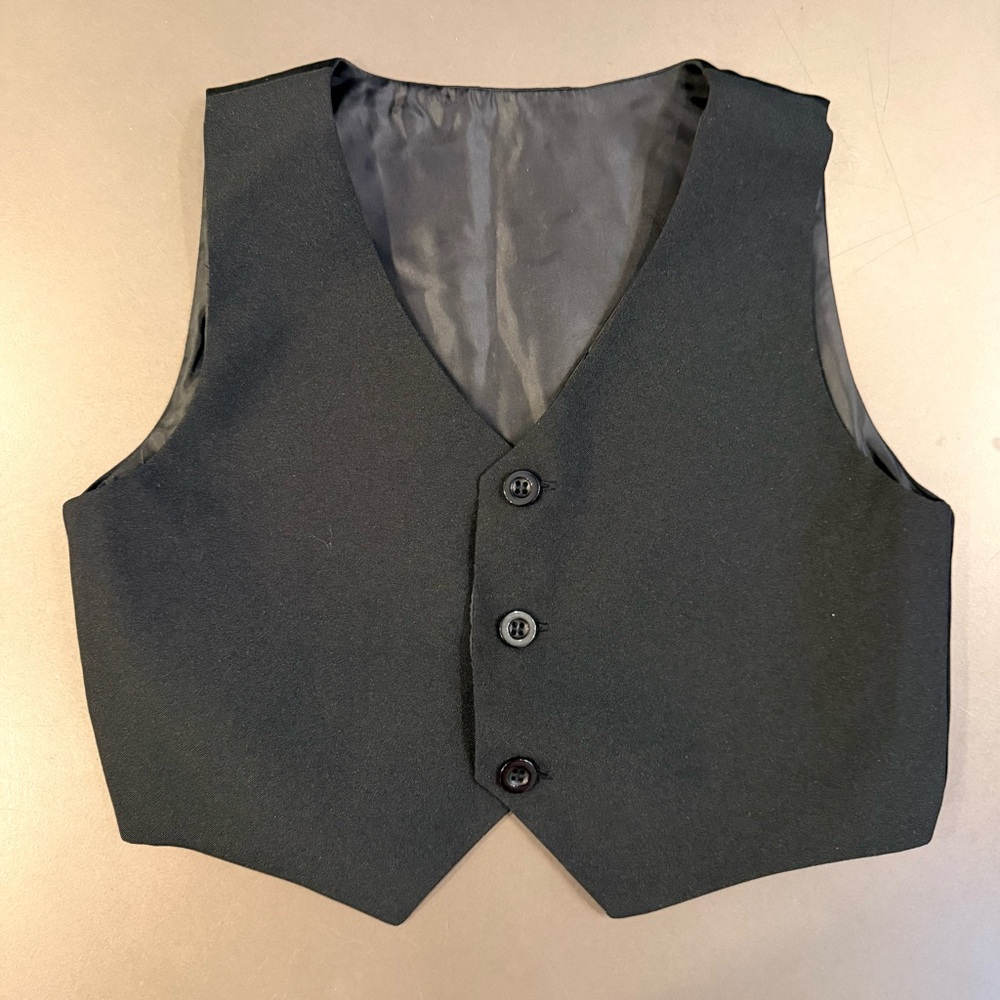 Boys’ Classic Black Button-Up Vest - Size 8